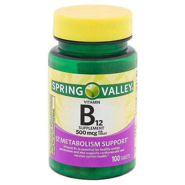 Spring Valley Comprimidos de vitamina B12 do Vale da Primavera, 500mcg, 100 de contagem on Productcaster.