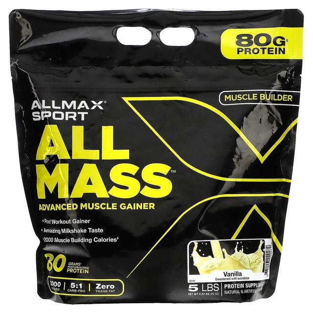 ALLMAX, Sport, All Mass, Advanced Muscle Gainer, Vanilje, 5 lbs, 2.27 kg (80 oz) on Productcaster.