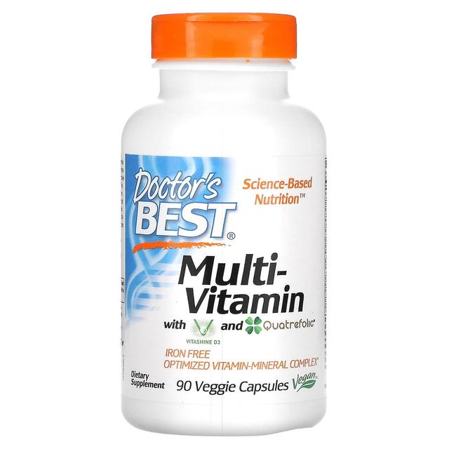 Doctor's Best, Multi-Vitamin with Vitashine D3 and Quatrefolic, Iron Free, 90 Veggie Capsules on Productcaster.