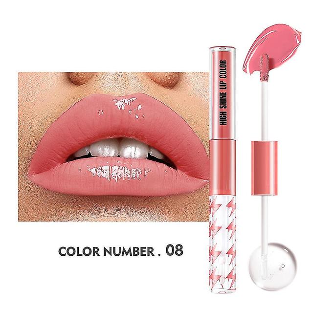 Scacv Double Head Lip Glaze High Shine Moisturizing No Fading Lip Gloss Waterproof Non-stick Cup Lip Stick 8 on Productcaster.