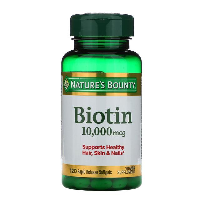 Natures Bounty Nature's Bounty, Biotin, 10.000 mcg, 120 Schnellveröffentlichung Softgels on Productcaster.