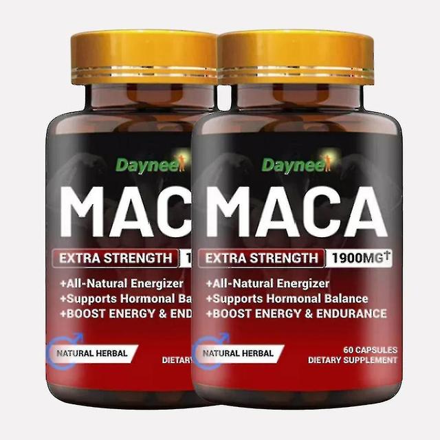 1 Bottle Of Maca Capsules For Men (1900mg) - Physical Enhancement - Dietary Supplement To Enhance Sexual Performance And Male Fertility 2pcs on Productcaster.