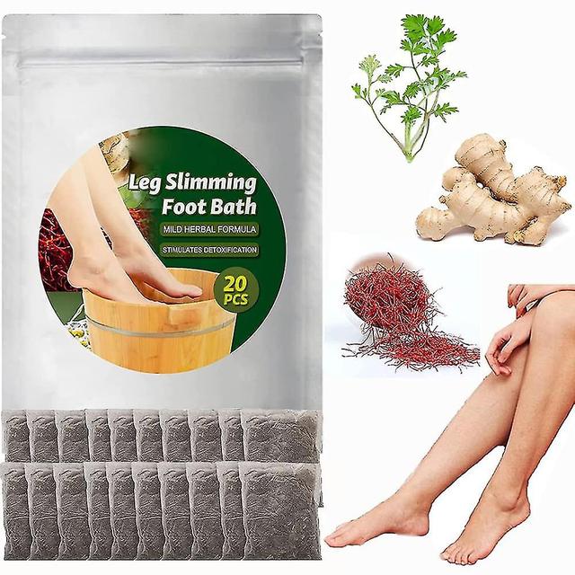 Drenaje linfático Jengibre Remojo de pies, adelgazamiento de piernas Baño de pies Hierba natural Hierba Pie Remojo Spa Relax 20 Pcs on Productcaster.