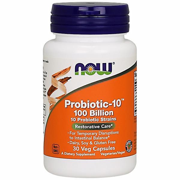 NOW Foods Nu Foods Probiotic-10, 100 milliarder, 30 Vcaps (Pack af 2) on Productcaster.