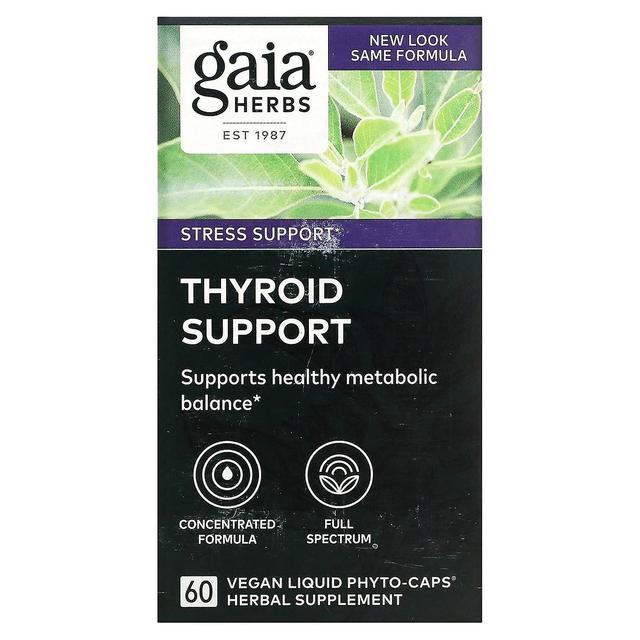 Gaia Herbs, Thyroid Support, 60 Vegan Liquid Phyto-Caps on Productcaster.