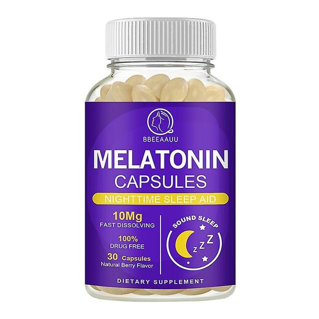 BBEEAAUU 10Mg Melatonin Capsules Vitamins B6 Relieve Insomnia Help Sleep Deep Sleeping for Middle-aged Elderly Adjust Sleep Time on Productcaster.