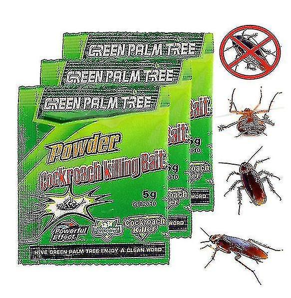 10 Packs Of Cockroach Green Leaf Powder Bait Repellent To Kill Household Pests on Productcaster.