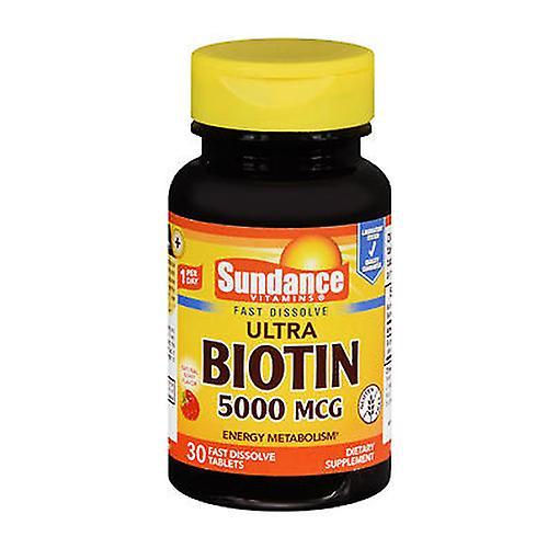 Sundance Vitaminer Ultra Biotin Tabletter Naturlig Bär Smak,5000 mcg,30 Flikar (Förpackning med 2) on Productcaster.