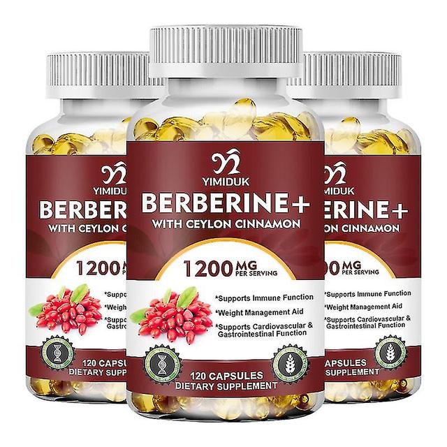 Mxfz Berberine With Ceylon Cinnamon Capsule Antioxidant Supports Immune System, Cardiovascular & Gastrointestinal Function 3 Bottles 120pcs on Productcaster.