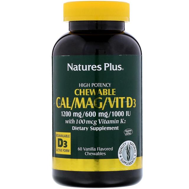 Nature's Plus, Cal/Mag/Vit D3, vaniljanmakuinen, 60 pureskeltavaa on Productcaster.