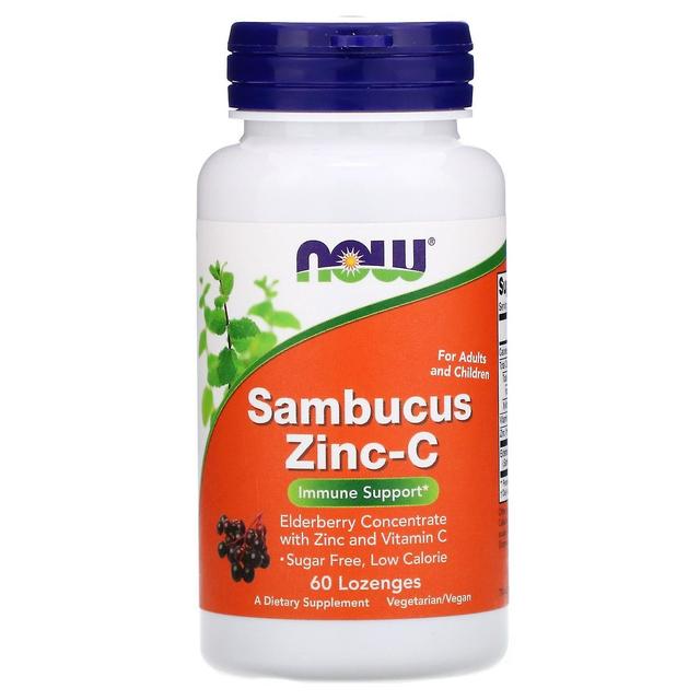 NOW Foods Agora Alimentos, Sambucus Zinco-C, 60 pastilhas on Productcaster.