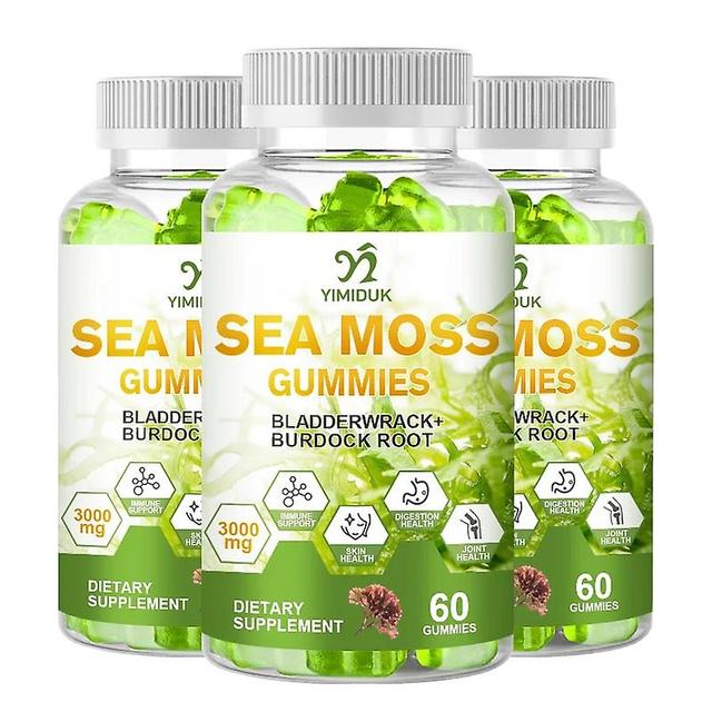 Sofirn Natural & Organic Sea Moss Extractive Gummies Anti-aging Detoxification Improving Immunity Seaweed Item 3 Bottles on Productcaster.