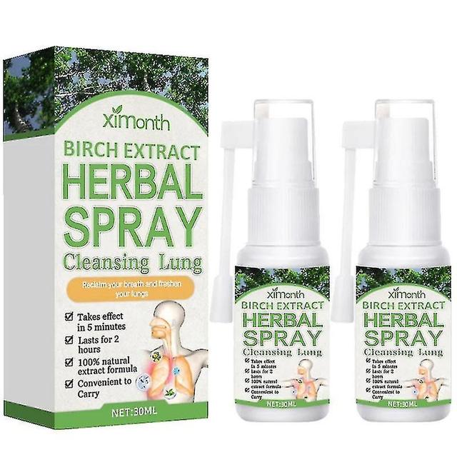 Spray de nettoyage et de réparation des poumons à base de plantes pour les gouttes d’essence de santé pulmonaire - 2pcs on Productcaster.