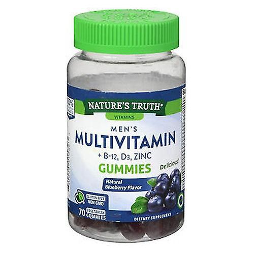 Nature's Truth Pánsky multivitamín + B-12, D3, Zinok Gummies prírodná čučoriedková príchuť, 70 počet (balenie po 1) on Productcaster.