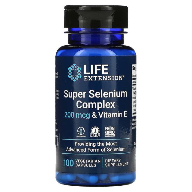 Life Extension, Super Selen Complex & E-vitamin, 200 mcg, 100 vegetariske kapsler on Productcaster.