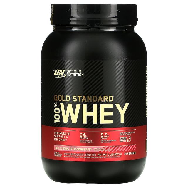 Optimum Nutrition Optimal näring, Gold Standard 100% vassle, läcker jordgubbe, 2 lb (907 g) on Productcaster.