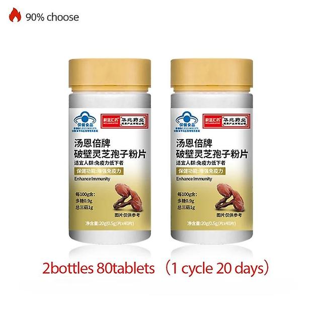 Tib Broken Wall Ganoderma Lucidum Spore Pulver Tablette Gesundheit Nahrungsergänzungsmittel 40 Tabletten / Flasche 2bottles hot sale on Productcaster.