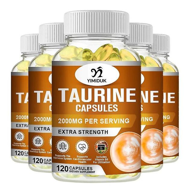 Venalisa Taurine Capsules Supports Nervous System Supports Cardiovascular Health Includes Vitamin B6 for Utilization 5 Bottles 120 PCS on Productcaster.