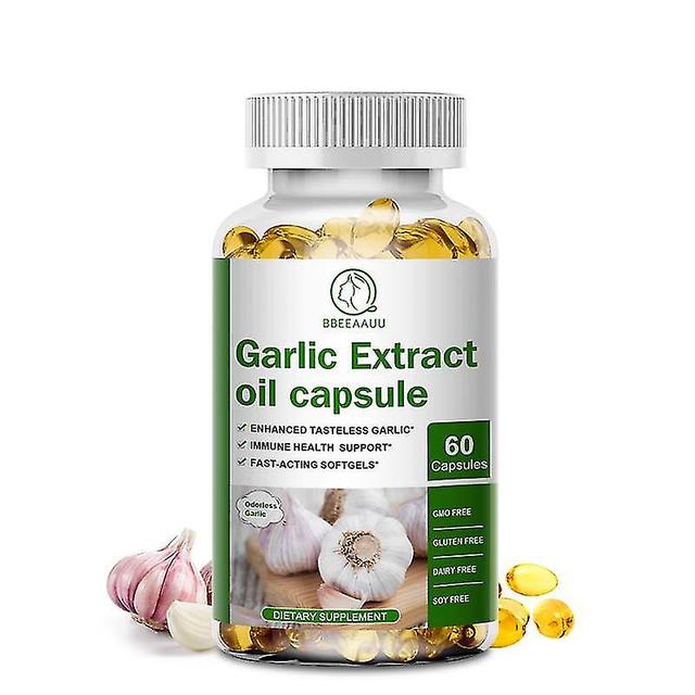 Guoguo Garlic Extract Capsules Support Cardiovascular And Heart Health Maintain Cholesterol Level Increase Glutathione Level 60pcs on Productcaster.