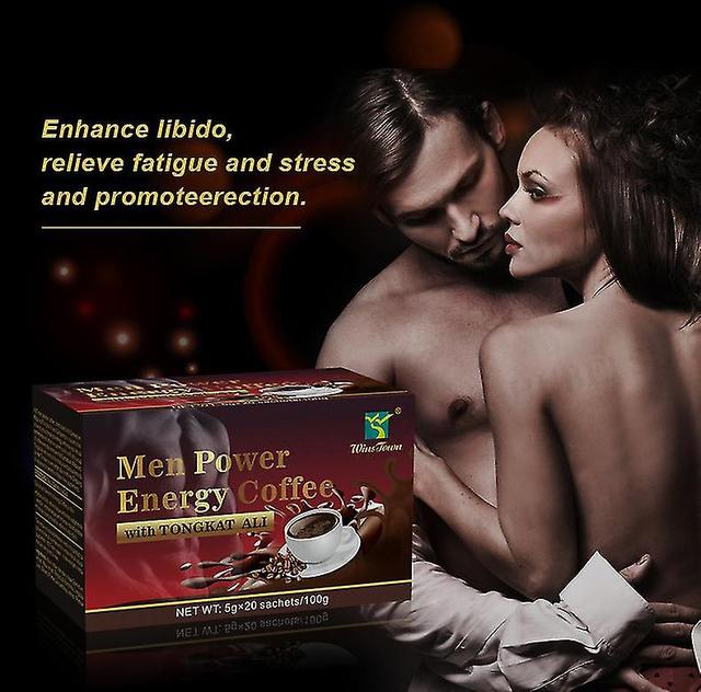 Men's Energy Natural Herbal Coffee, X Organic Maca Black Energy Men's Instant Coffee, améliore le désir sexuel, augmente l'efficacité au combat et ... on Productcaster.