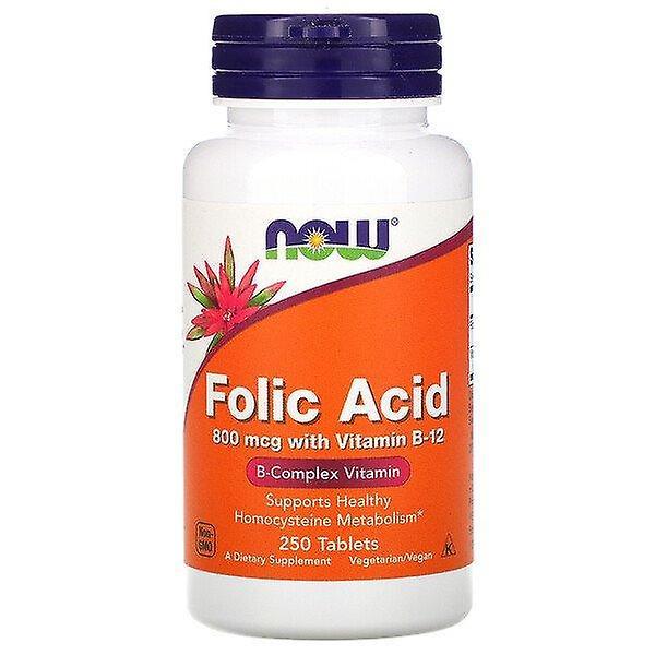 Now Foods, Kwas foliowy, 800 mcg, 250 tabletek on Productcaster.