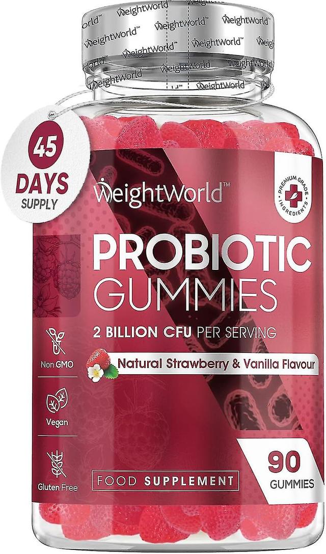 Lunye Vegan Probiotic Gummies with Prebiotic - 45 Days (90 Low Sugar Gummies) - Strawberry & Vanilla Flavour - Bacillus Coagulans & Inulin on Productcaster.