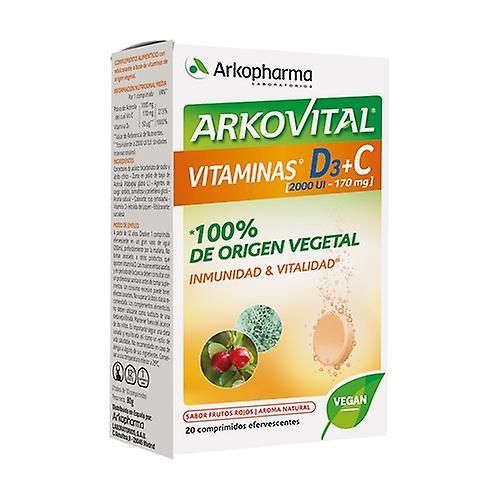 Arkopharma Arkovital Vitamins D3 + C 20 tablets (Red Berries) on Productcaster.