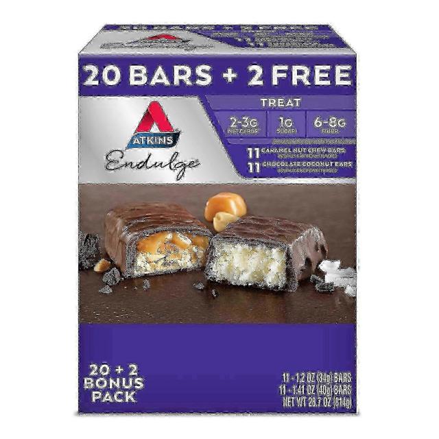 Atkins endulge variety pack, caramel nut chew and chocolate coconut bars, 22 ea on Productcaster.