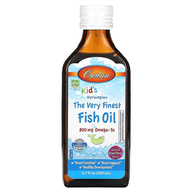 Carlson, Kids, The Very Finest Fish Oil, Natural Mixed Berry , 800 mg, 6.7 fl oz (200 ml) on Productcaster.