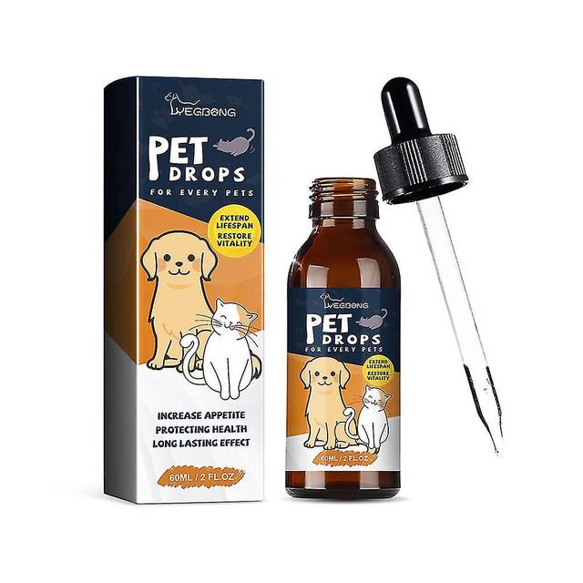 60ml Pet Health Drops Dogs Care Drop Formula for Every Day Use Elder Dog Bad Appetite Solution Digestion Improvement on Productcaster.