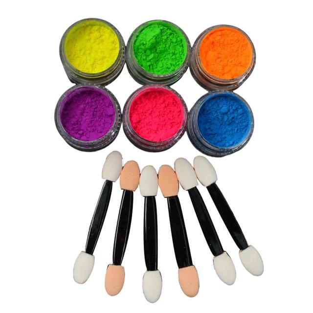 6pcs/set2gnail Powdershinydiyportablenail Polvere Pigmento Glitterper donne Qinhai 1 on Productcaster.