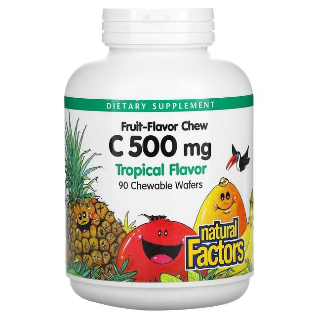 Natural Factors, Vitamin C, Tropical, 500 mg, 90 Chewable Wafers on Productcaster.