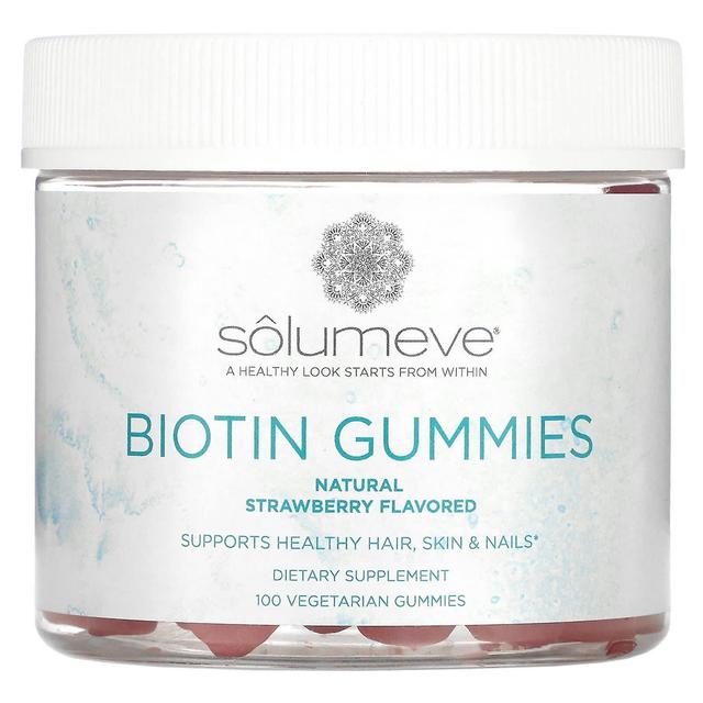 Solumeve, Biotin Gummies, Gelatinfri, Jordgubbssmak, 100 Vegetariska Gummies on Productcaster.