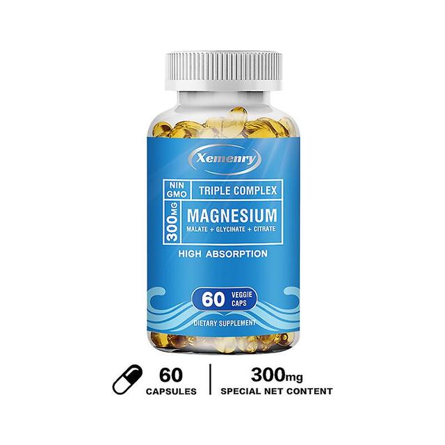 Vorallme tredobbelt magnesiumkompleks - 300 mg glycin, malat og magnesiumcitrat til muskelafslapning, søvn og energi høj absorption 60 Capsules on Productcaster.