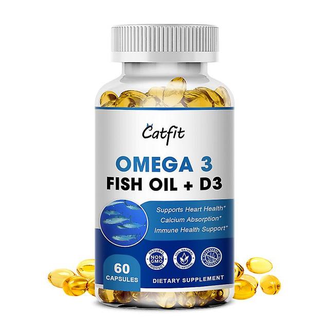 Visgaler Omega 3 Fish Oil Capsules Rich In Vitamin D Dha Epa Fishing Improves Memory Heart Brain Bone Eyes Health Free Shipping 60 pcs on Productcaster.