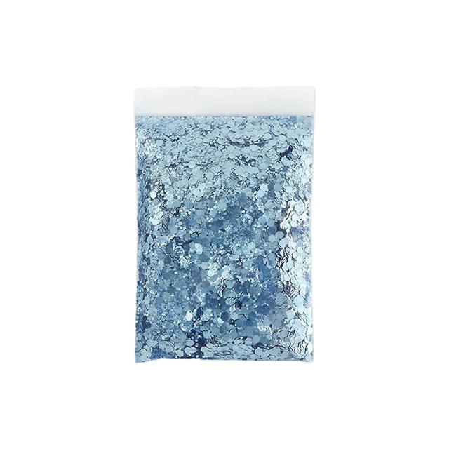 1 Bag 50g Nail Sequins Flash Easy Paste Non-drop Shiny Effect DIY Gloss Holographic Sparkling Nails Light blue on Productcaster.