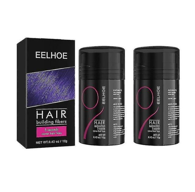 Eelhoe Dicht Haarvezelpoeder Haar Dik Dik Haar Vezelpoeder Kapperspoeder Dicht Haar Fib Natuurlijk zwart 2pcs on Productcaster.