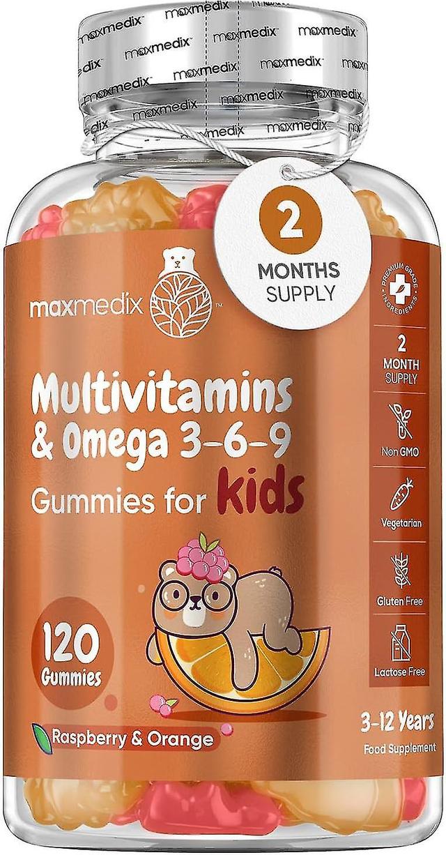 Multivitamin for Kids - 120 Natural Raspberry & Orange Flavour Chewable Gummies (2 Month Supply) - Low-Sugar Childrens Multivitamins on Productcaster.