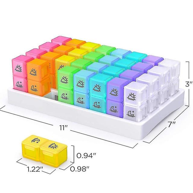 Pillen Organizer Monatliche tragbare 1 Monat Pillenbox Koffer mit 32 zweimal am Tag am pm Fächer für Vitamine Fischöl Medikamente Schwarz on Productcaster.