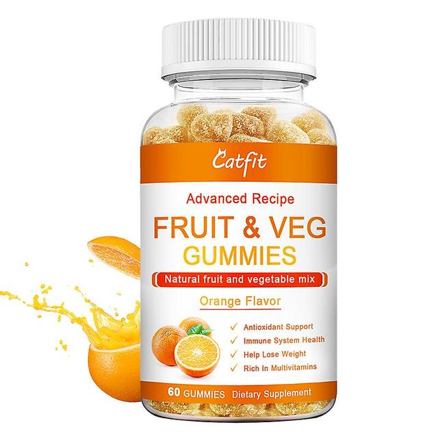 Visgaler Sweet Orange-flavor Compound Fruit And Vegetable Gummies Gastrointestinal Nursing Help Digestion Stamina Fatigue Relief 60 pcs on Productcaster.