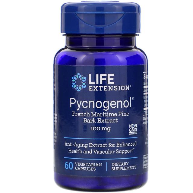 Life Extension, Pycnogenol, French Maritime Pine Bark Extract, 100 mg, 60 Vegeta on Productcaster.