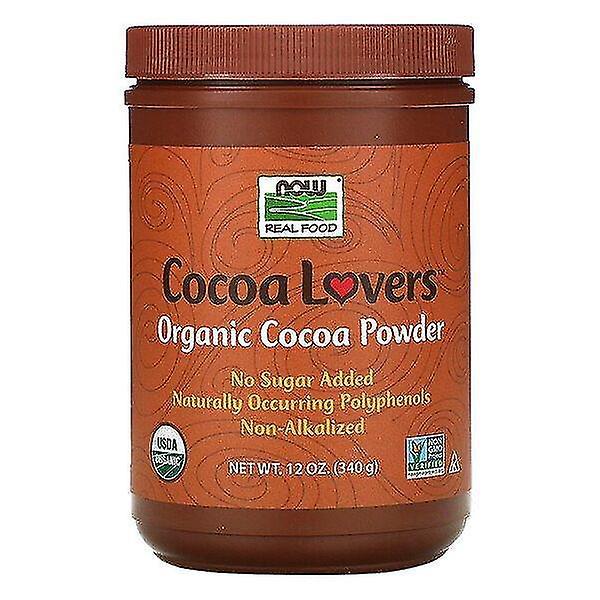 NOW Foods Ora cibi, cibo reale, amanti del cacao, polvere di cacao biologico, 340 g on Productcaster.