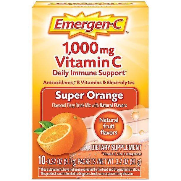 Emergen-c 1000mg C-vitamin pulver, sodavand mix, super orange smag - 10 tælle on Productcaster.