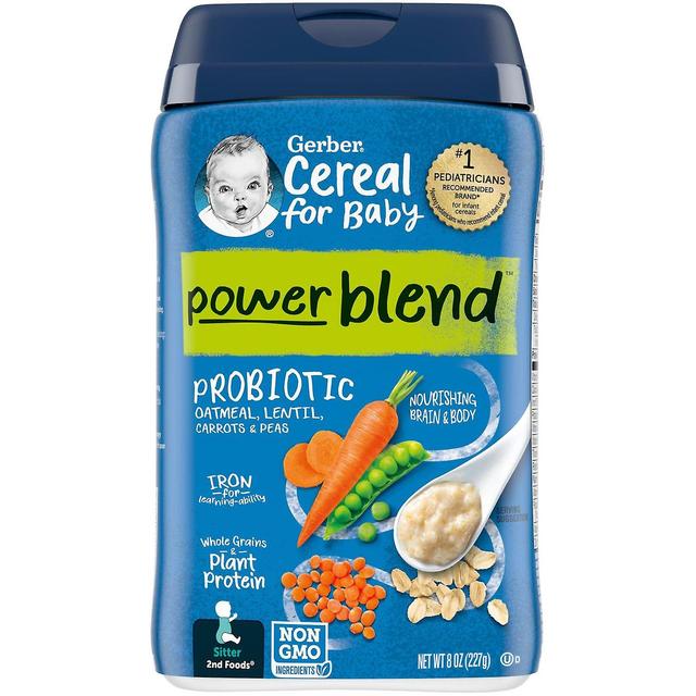 Gerber, Cereal for Baby, Powerblend , 2nd Foods, Probiotic Oatmeal, Lentil, Carrots & Peas, 8 oz (22 on Productcaster.