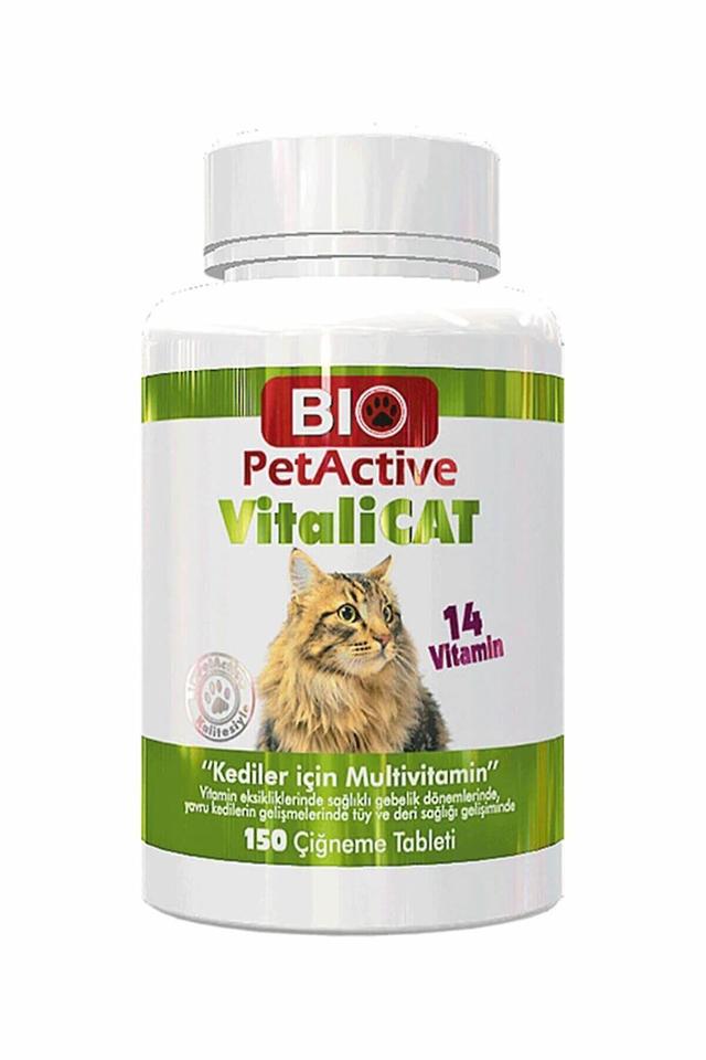 Rion Biopetactive Vitalicat Multivitamin 150 Tablets Cat Nutrition Supplement Vitamin Feather And Leather For Health on Productcaster.