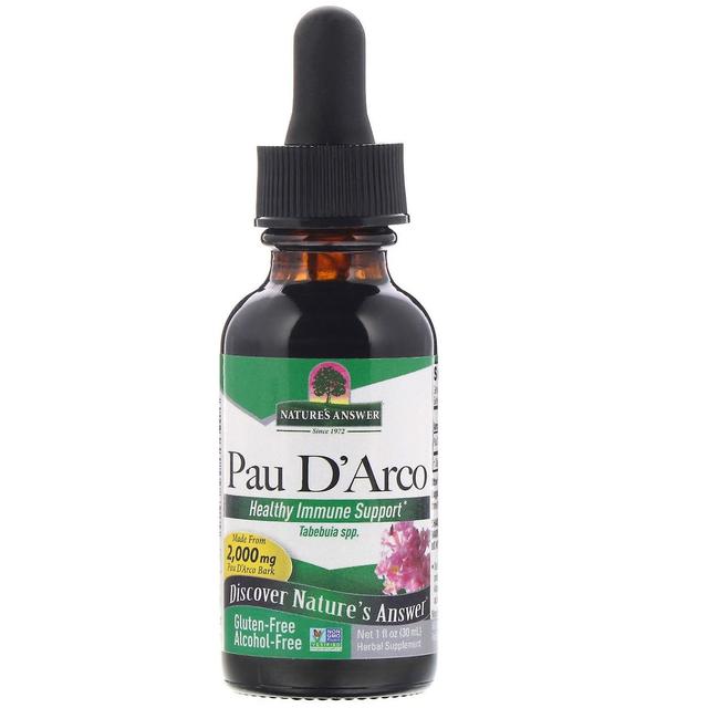 Nature's Answer Resposta da Natureza, Pau D' Arco, Sem álcool, 2.000 mg, 1 fl oz (30 ml) on Productcaster.