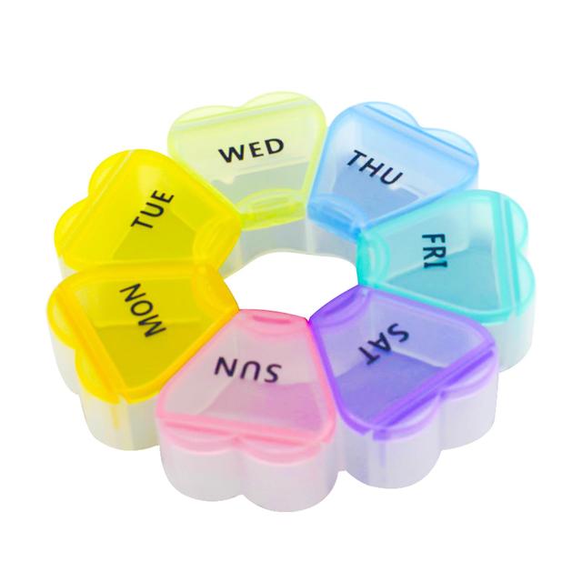 Rainbow Color 7 Day Dustproof Flower Shape 1 Time Tablet Box Waterproof Vitamins As the Picture on Productcaster.