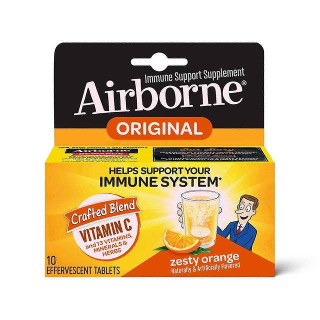 Airborne immune support effervescent tablets, zesty orange, 10 ea on Productcaster.