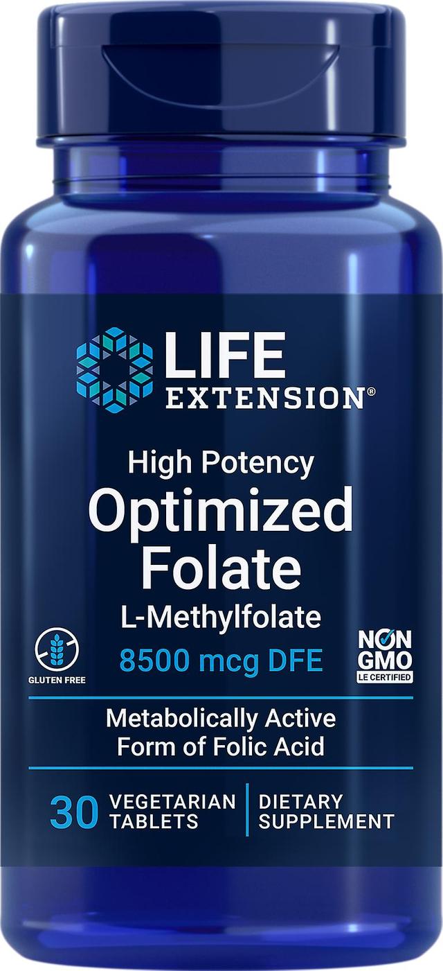 Life Extension Folato ottimizzato ad alta potenza del prolungamento della vita 8500 mcg 30 compresse vegetariane on Productcaster.