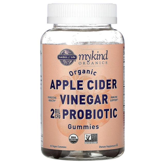 Garden of Life Livets trädgård, MyKind Organics, Ekologisk äppelcidervinäger Probiotiska Gummies, 2 Bil CFU, 60 Vegan on Productcaster.